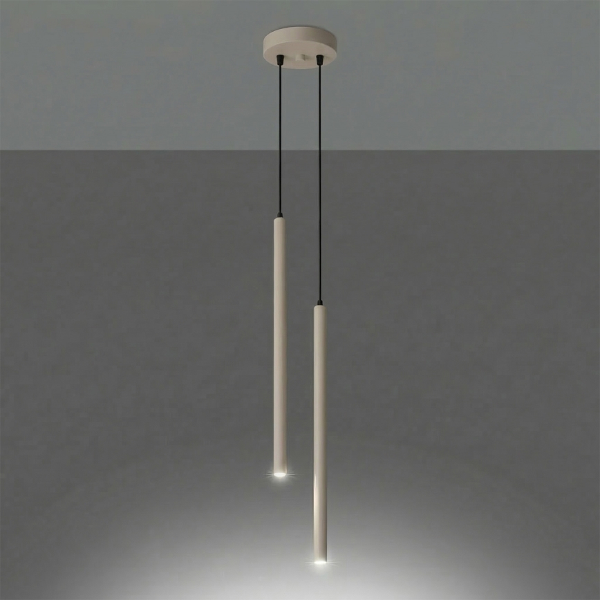 Lustră suspendată cu cablu PASTELO 2xG9/8W/230V taupe