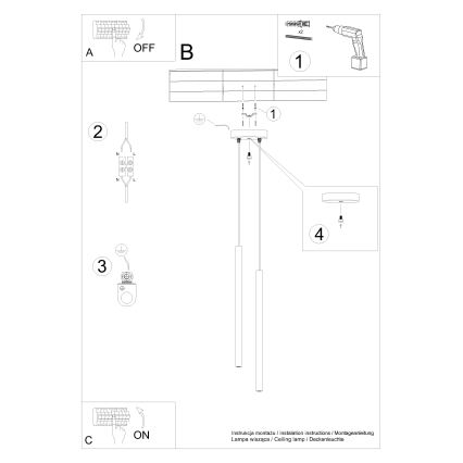 Lustră suspendată cu cablu PASTELO 2xG9/8W/230V taupe