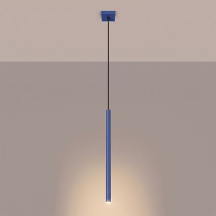 Candelabru suspendat pe cablu PASTELO 1xG9/8W/230V albastru