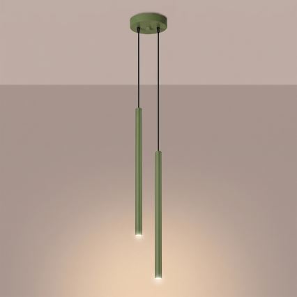 Pendul pe cablu PASTELO 2xG9/8W/230V verde