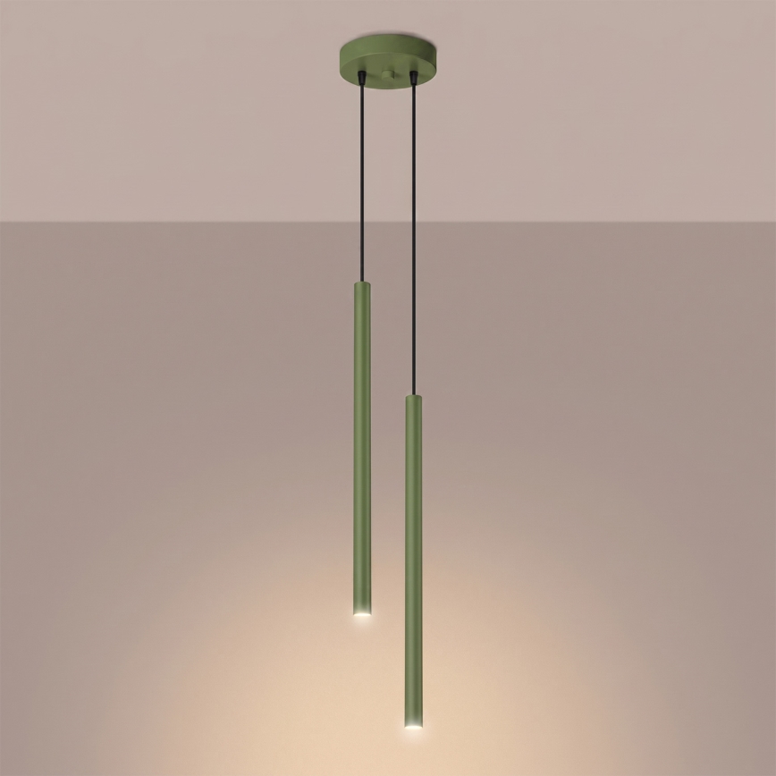 Pendul pe cablu PASTELO 2xG9/8W/230V verde