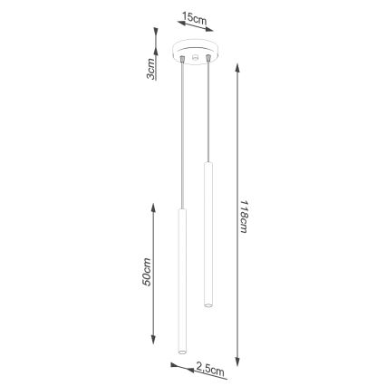 Pendul pe cablu PASTELO 2xG9/8W/230V verde