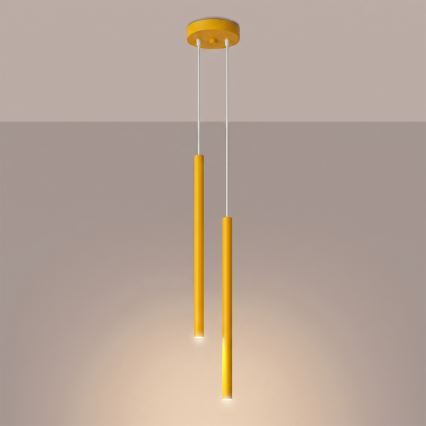 Lustră suspendată pe cablu PASTELO 2xG9/8W/230V galbenă