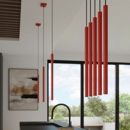 Lustră pe cablu PASTELO 1xG9/8W/230V roșie