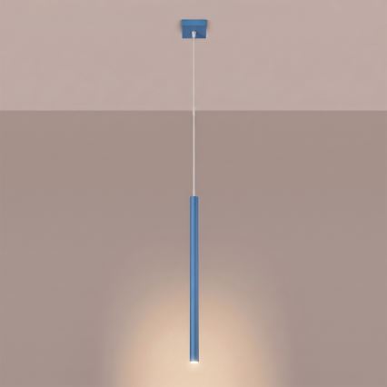 Lampă suspendată pe cablu PASTELO 1xG9/8W/230V albastră