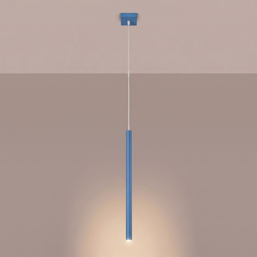 Lampă suspendată pe cablu PASTELO 1xG9/8W/230V albastră