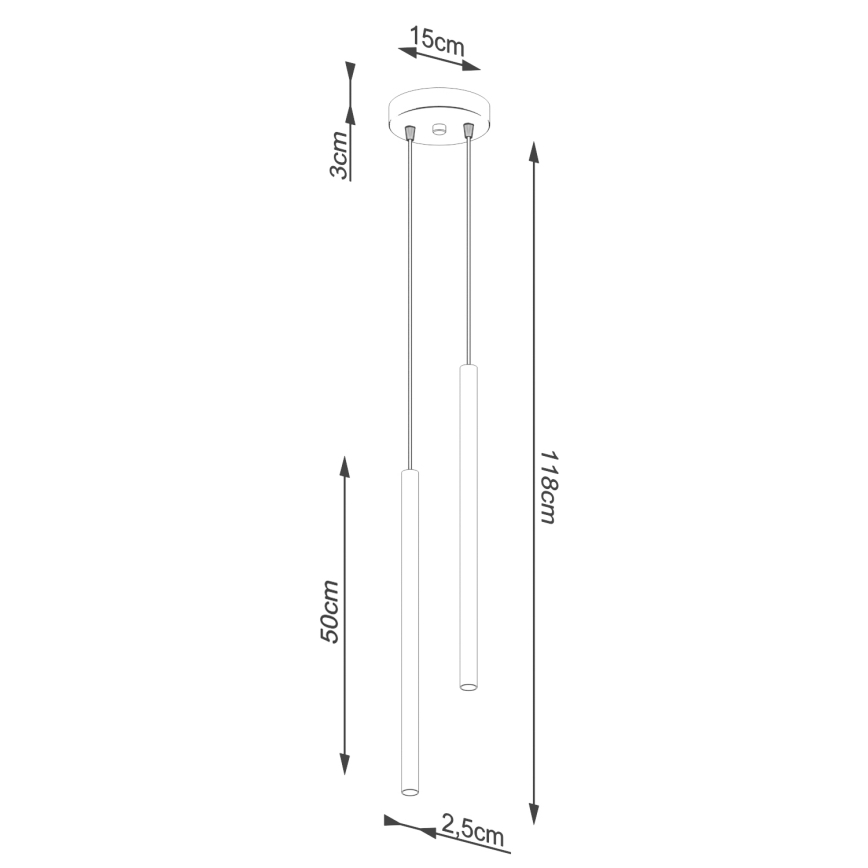 Lampă suspendată pe cablu PASTELO 2xG9/8W/230V albastră