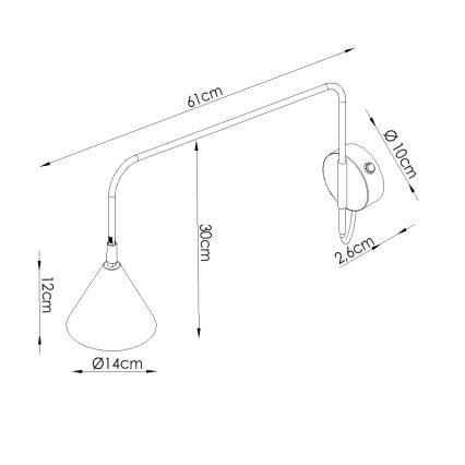 Aplică de perete NOX 1xE14/10W/230V crem