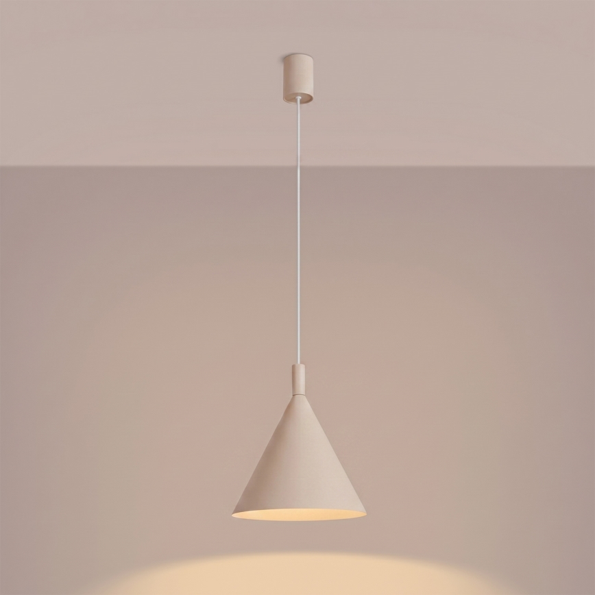 Lustră suspendată pe cablu NOX 1xE27/15W/230V crem
