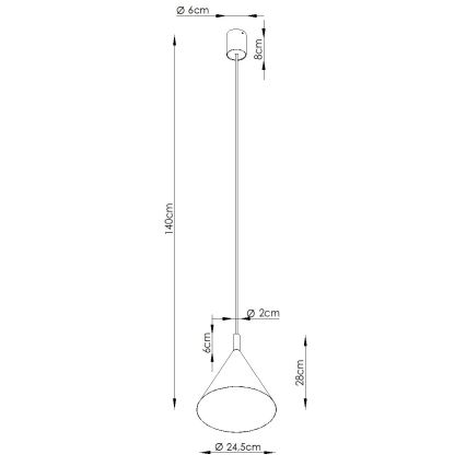 Lustră suspendată pe cablu NOX 1xE27/15W/230V crem