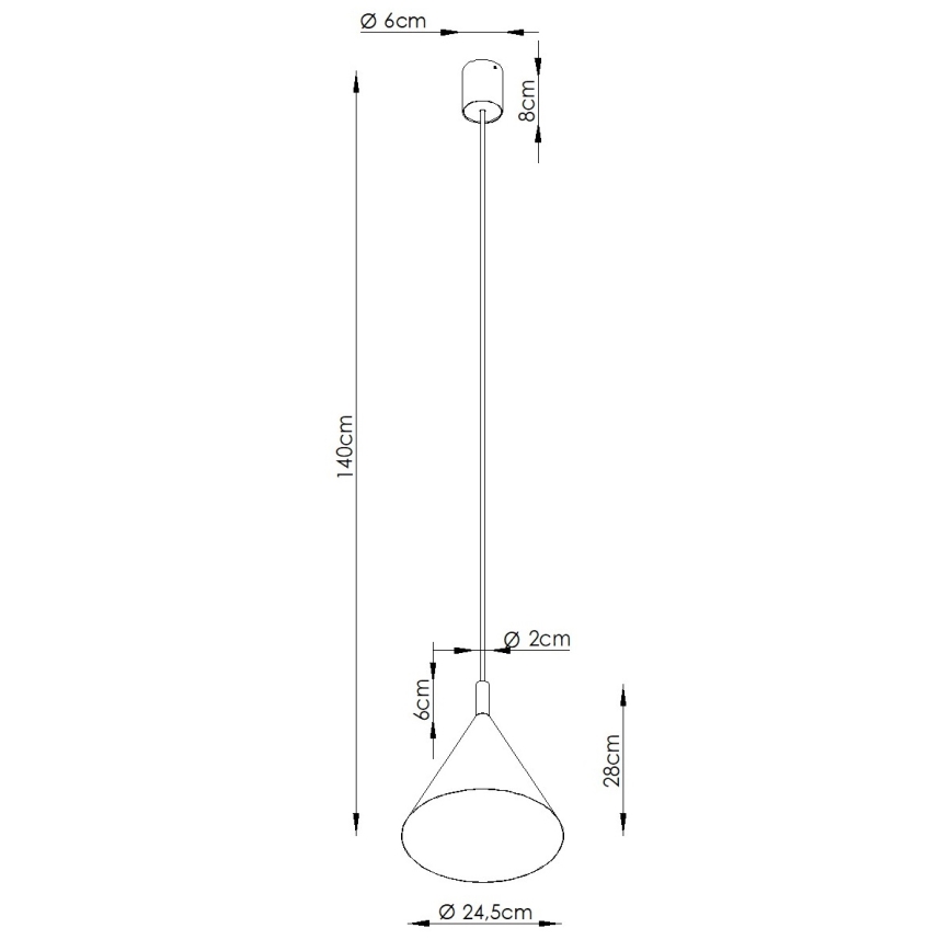 Lustră suspendată pe cablu NOX 1xE27/15W/230V crem