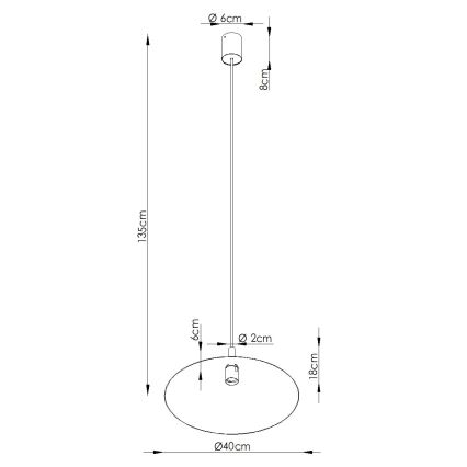 Pendul pe cablu NOX 1xE27/15W/230V crem