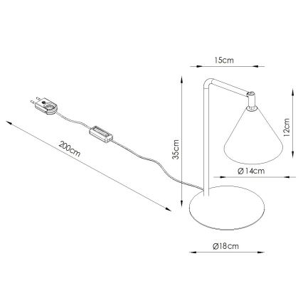 Lampă de masă NOX 1xE14/10W/230V crem