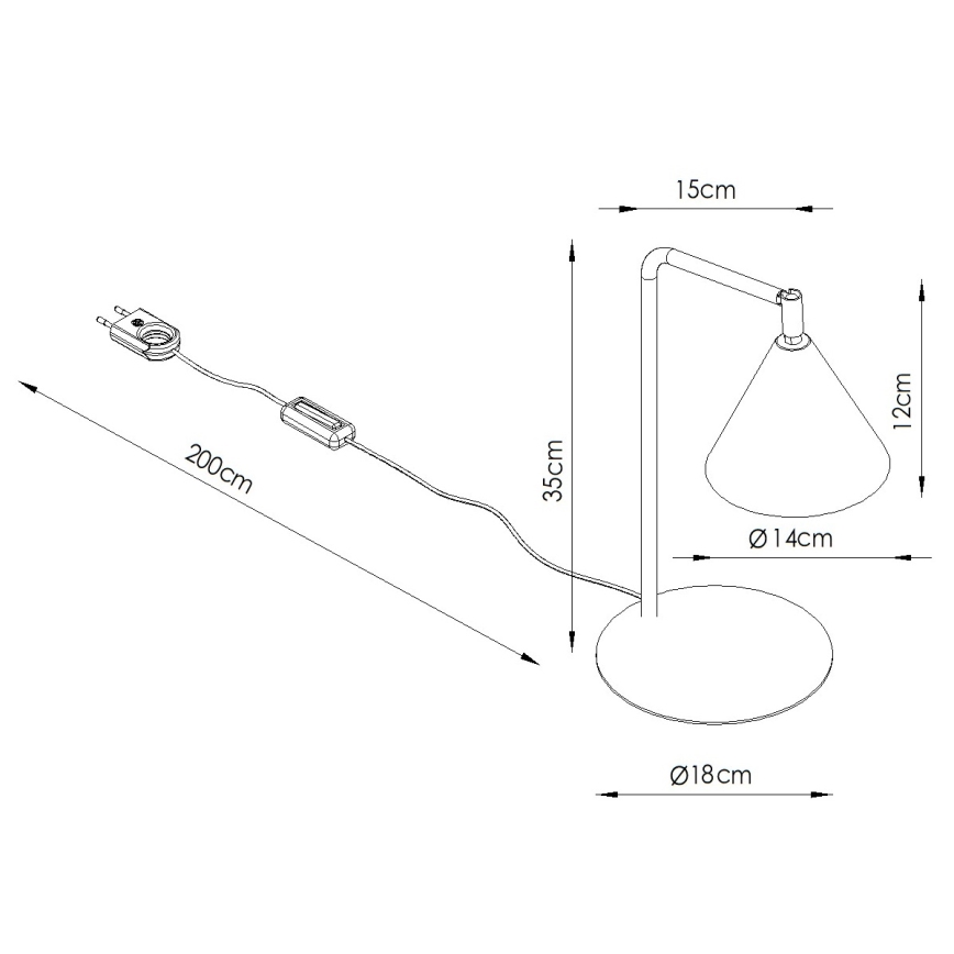 Lampă de masă NOX 1xE14/10W/230V crem