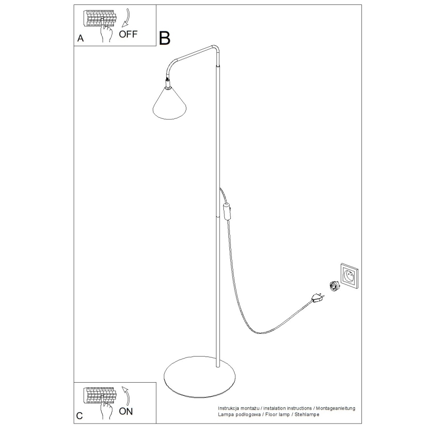 Lampadar NOX 1xE14/10W/230V crem