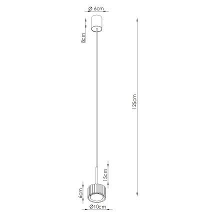 Lustră suspendată pe cablu AURA 1xGX53/10W/230V neagră
