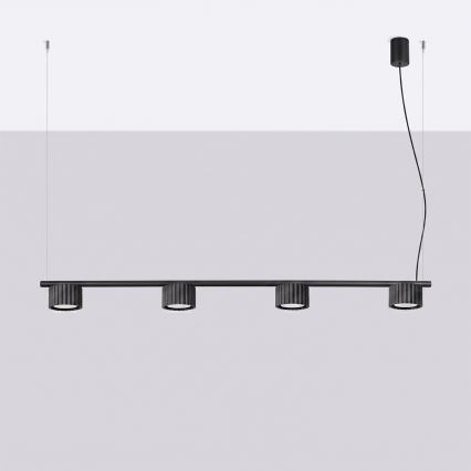 Lustră pe cablu AURA 4xGX53/10W/230V negru