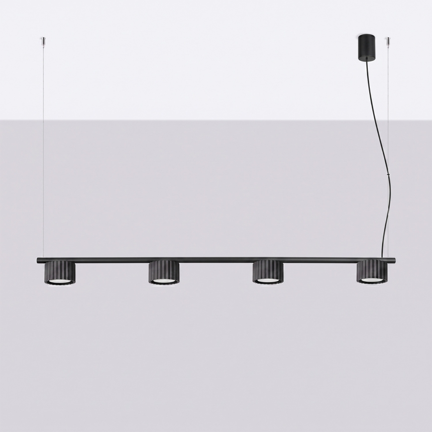 Lustră pe cablu AURA 4xGX53/10W/230V negru