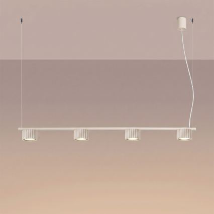 Candelabru suspendat pe cablu AURA 4xGX53/10W/230V crem