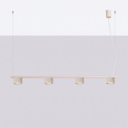 Candelabru suspendat pe cablu AURA 4xGX53/10W/230V crem