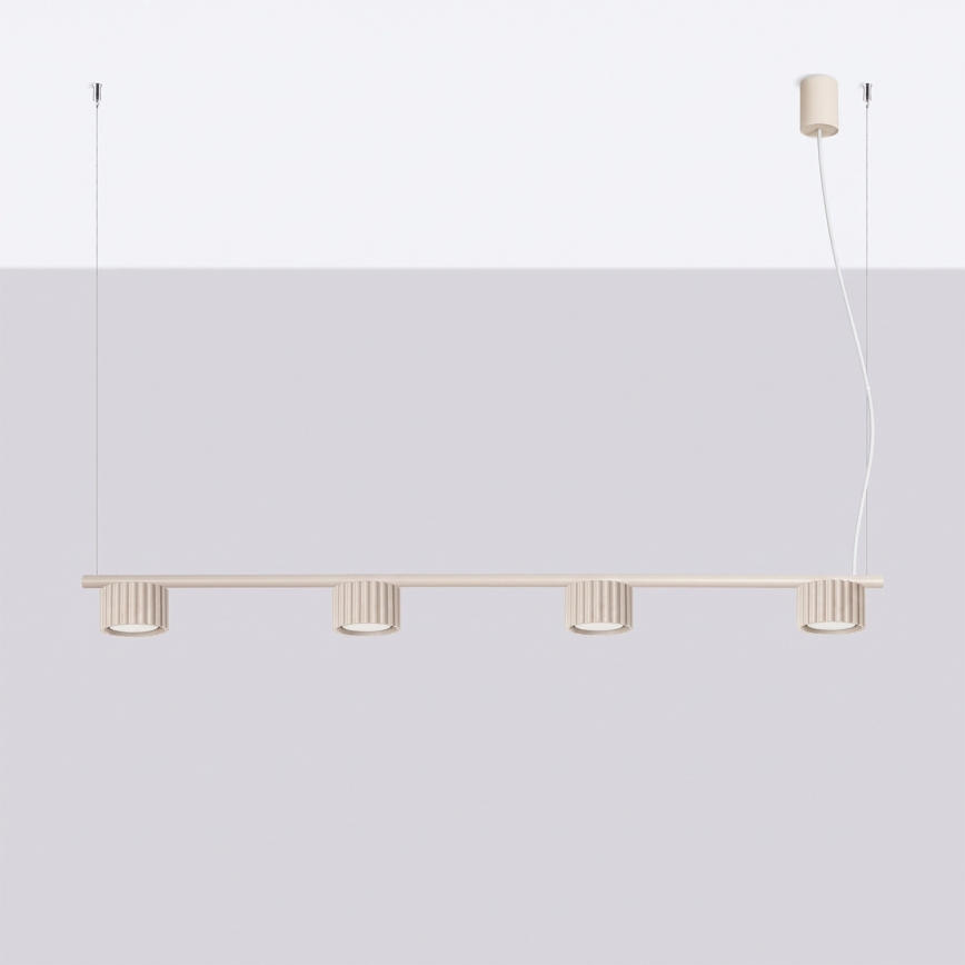 Candelabru suspendat pe cablu AURA 4xGX53/10W/230V crem