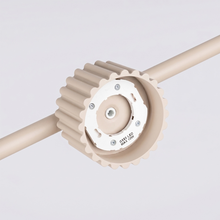 Candelabru suspendat pe cablu AURA 4xGX53/10W/230V crem