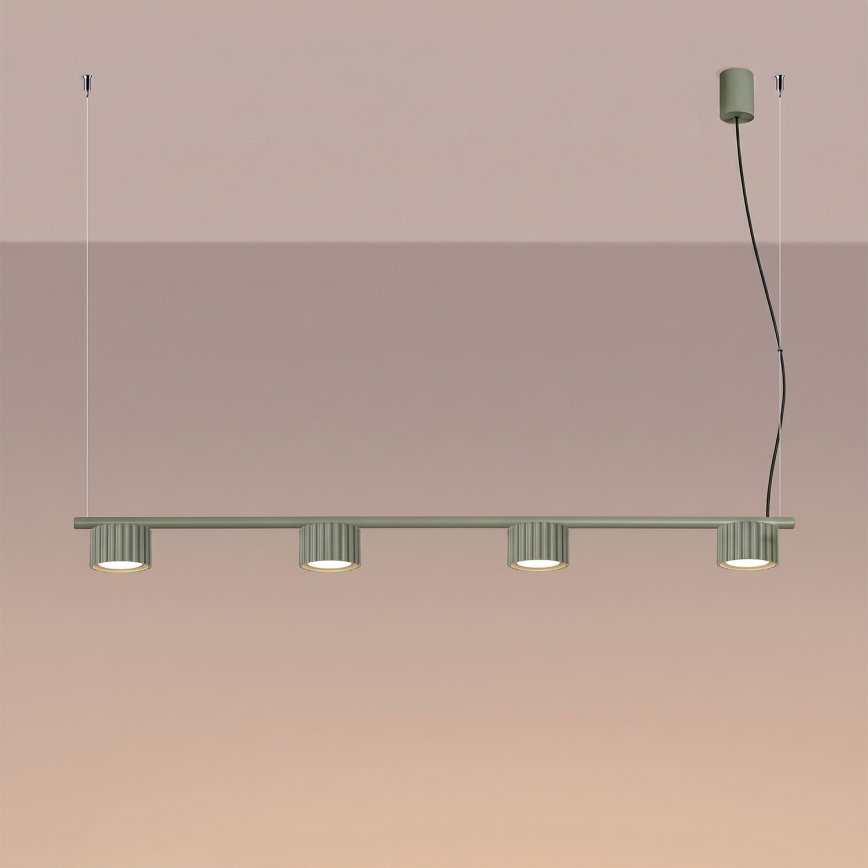Lustră pe cablu AURA 4xGX53/10W/230V verde