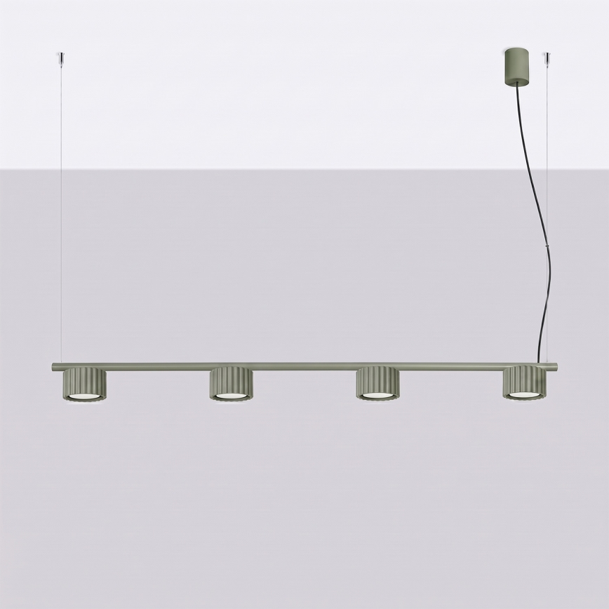 Lustră pe cablu AURA 4xGX53/10W/230V verde