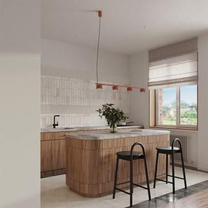 Lustru pe cablu AURA 4xGX53/10W/230V roșu