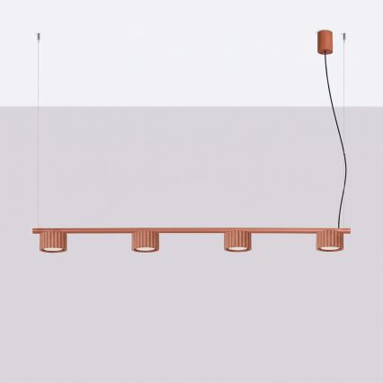 Lustru pe cablu AURA 4xGX53/10W/230V roșu