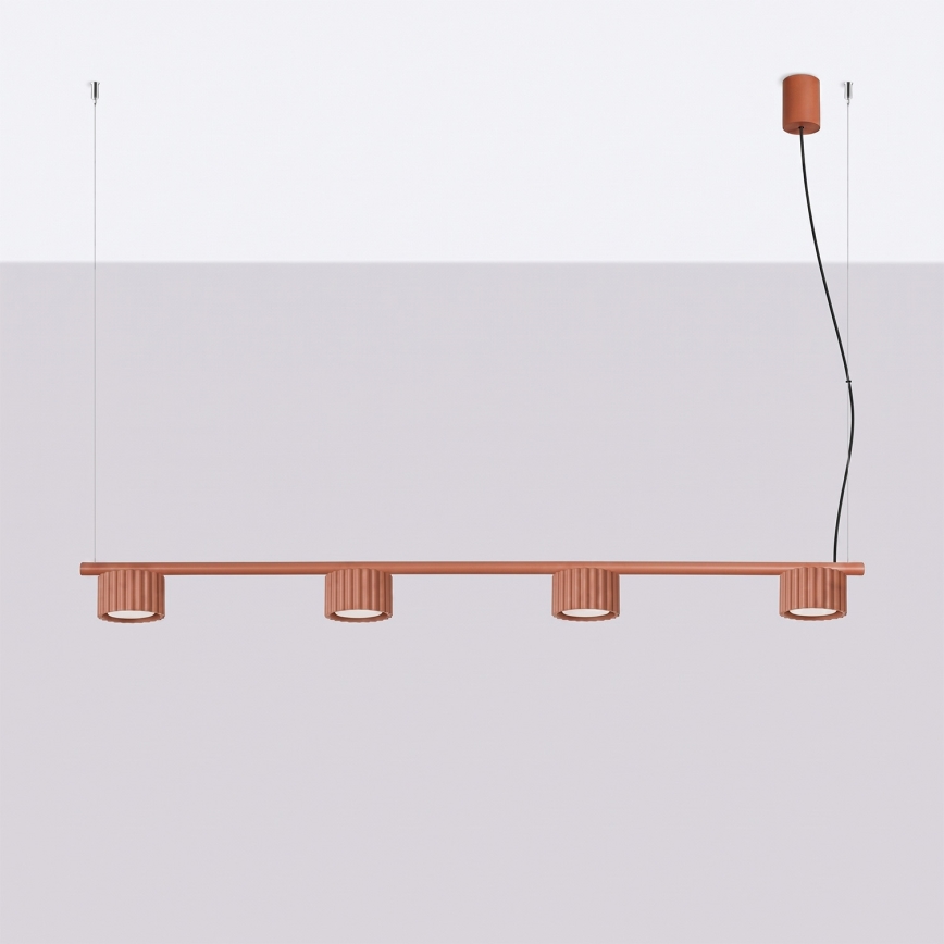Lustru pe cablu AURA 4xGX53/10W/230V roșu