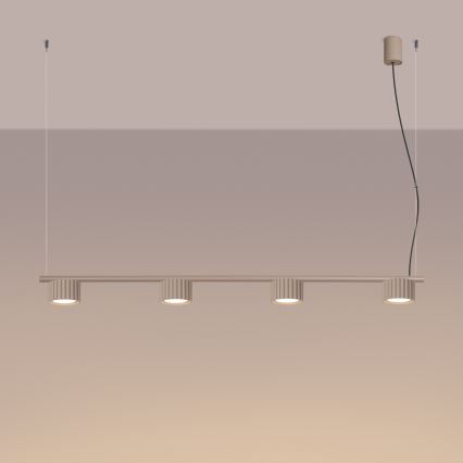 Candelabru suspendat AURA pe cablu 4xGX53/10W/230V taupe