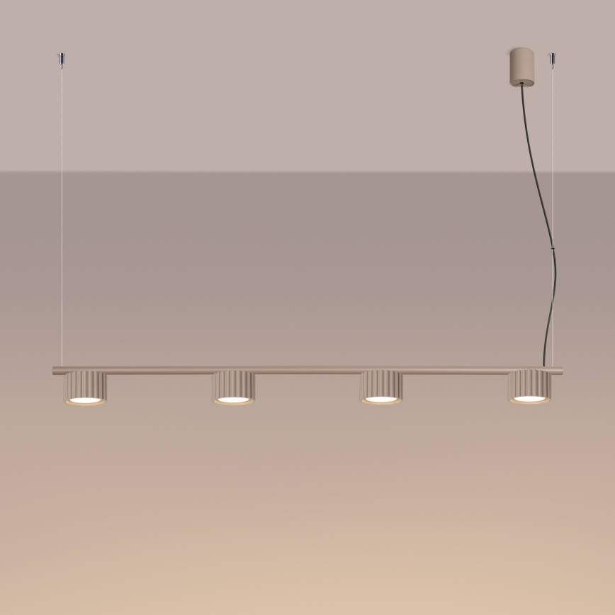 Candelabru suspendat AURA pe cablu 4xGX53/10W/230V taupe