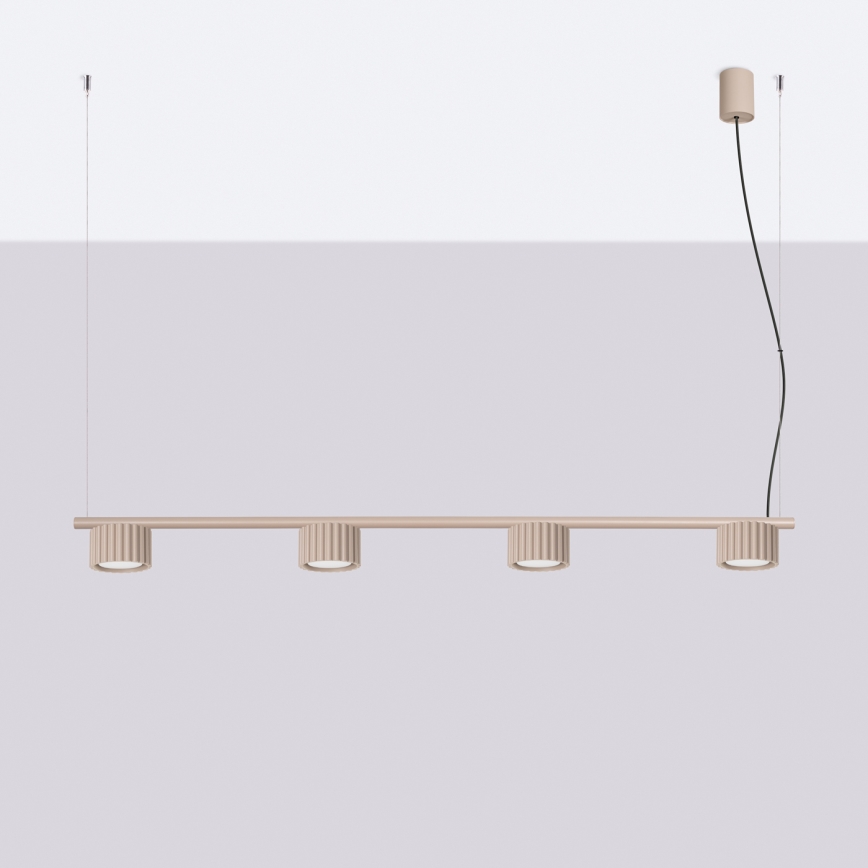 Candelabru suspendat AURA pe cablu 4xGX53/10W/230V taupe