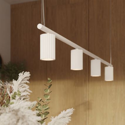 Lustră pe cablu KARBON 4xGU10/10W/230V albă