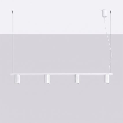Lustră pe cablu KARBON 4xGU10/10W/230V albă