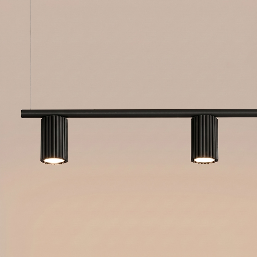 Lustră suspendată pe cablu KARBON 4xGU10/10W/230V negru