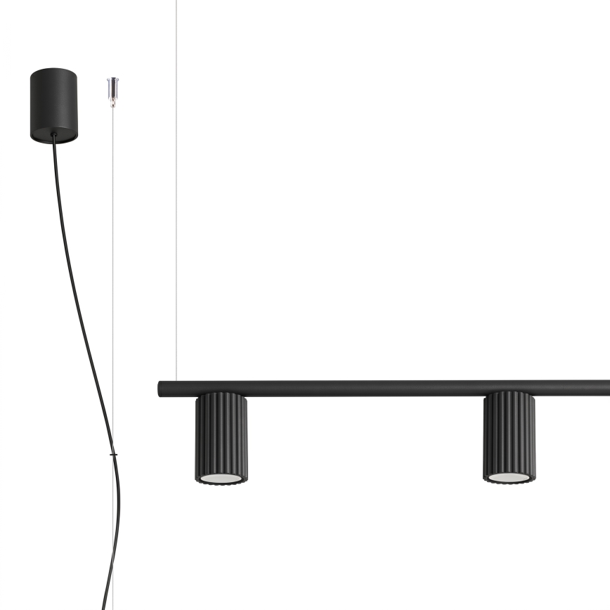 Lustră suspendată pe cablu KARBON 4xGU10/10W/230V negru