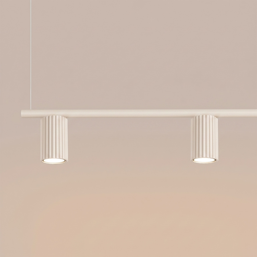 Candelabru suspendat pe cablu KARBON 4xGU10/10W/230V crem