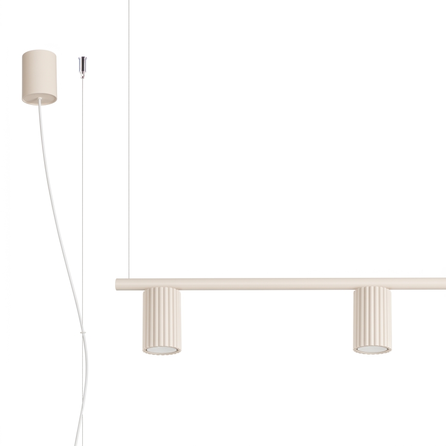 Candelabru suspendat pe cablu KARBON 4xGU10/10W/230V crem