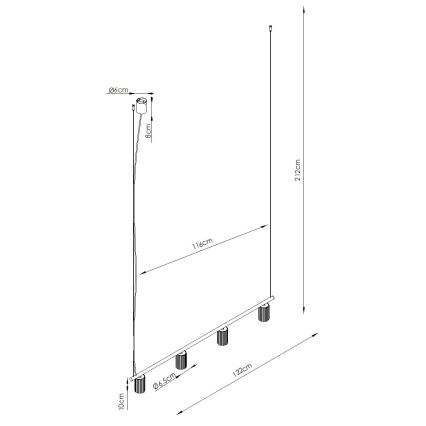 Candelabru suspendat pe cablu KARBON 4xGU10/10W/230V crem