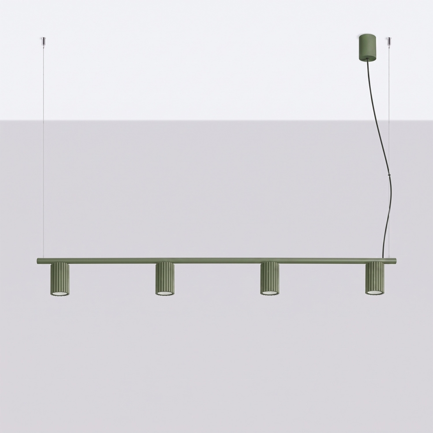 Lustră pe cablu KARBON 4xGU10/10W/230V verde