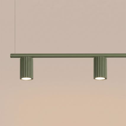 Lustră pe cablu KARBON 4xGU10/10W/230V verde