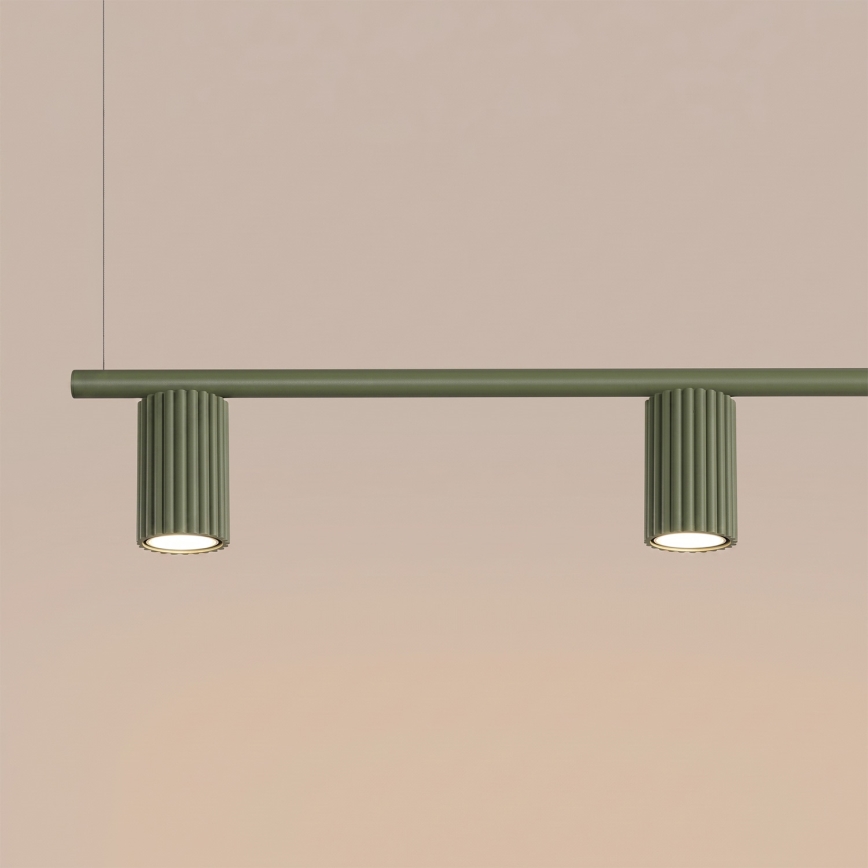 Lustră pe cablu KARBON 4xGU10/10W/230V verde