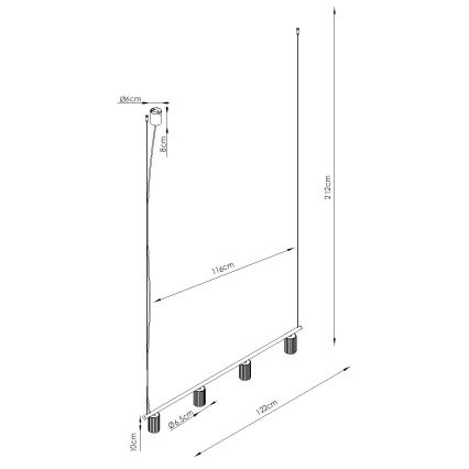 Lustră pe cablu KARBON 4xGU10/10W/230V verde