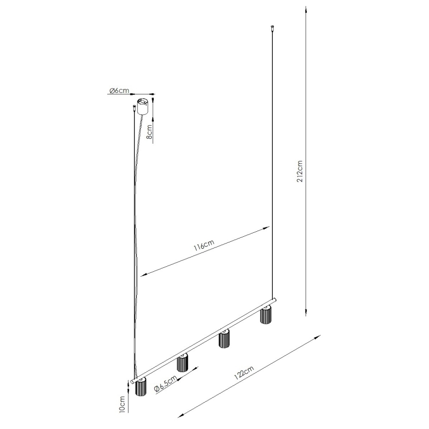 Lustră pe cablu KARBON 4xGU10/10W/230V verde