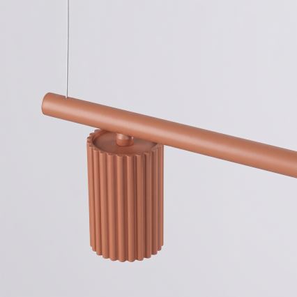 Lustră suspendată pe cablu KARBON 4xGU10/10W/230V portocalie