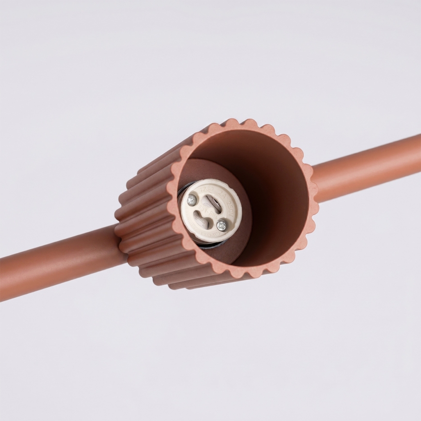 Lustră suspendată pe cablu KARBON 4xGU10/10W/230V portocalie