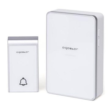Sonerie fără fir Aigostar 3xAA IP44 alb/argintiu