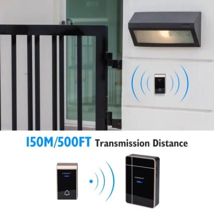 Sonerie fără fir Aigostar 3xAA IP44 negru/cupru